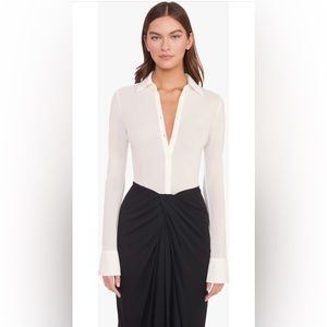 STAUD Brendan Long Sleeve Mixed Media Dress size Small